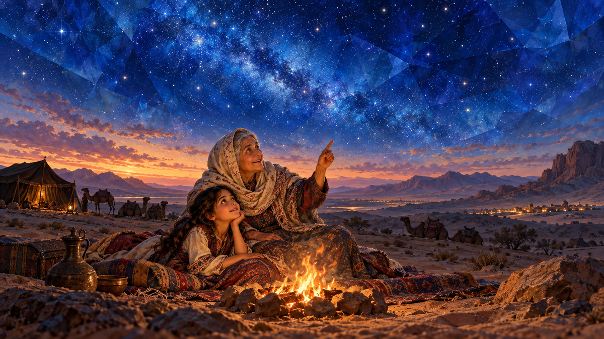 🌌 The Stone Beneath the Sky: A Persian Legend of Sapphire