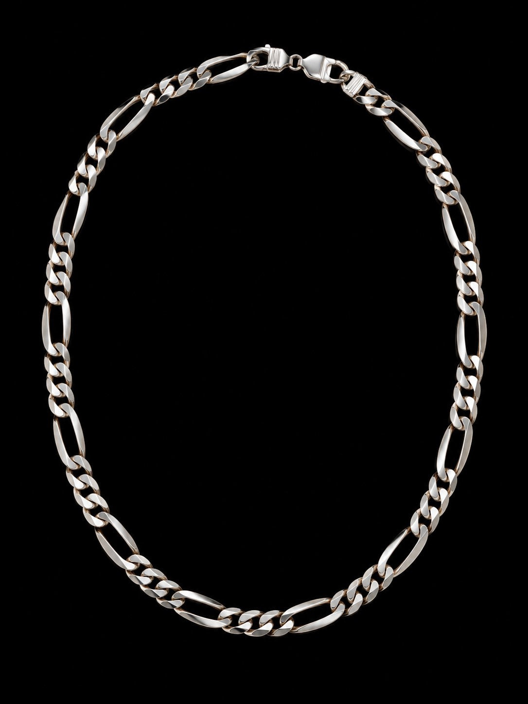 Heavy Sterling Silver Figaro Chain Necklace, 22 Inch 881597 — main view