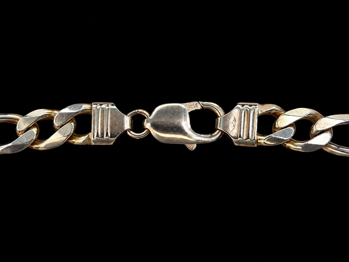 Heavy Sterling Silver Figaro Chain Necklace, 22 Inch 881597 — second view