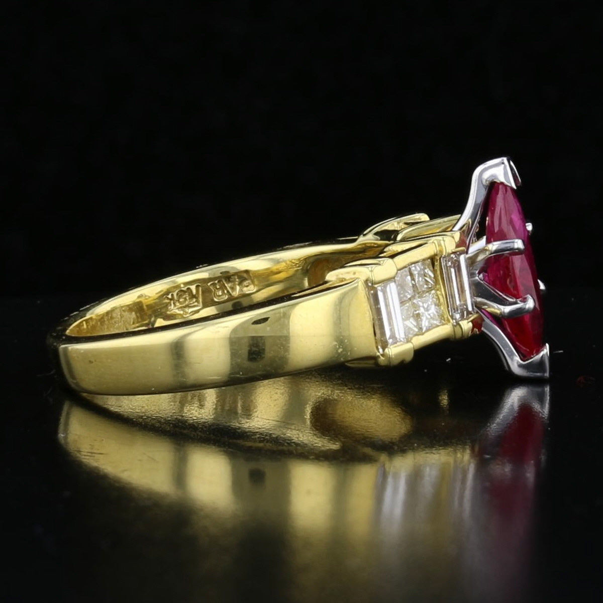 Marquise Ruby Diamond Ring - David's Antiques & Jewelry
