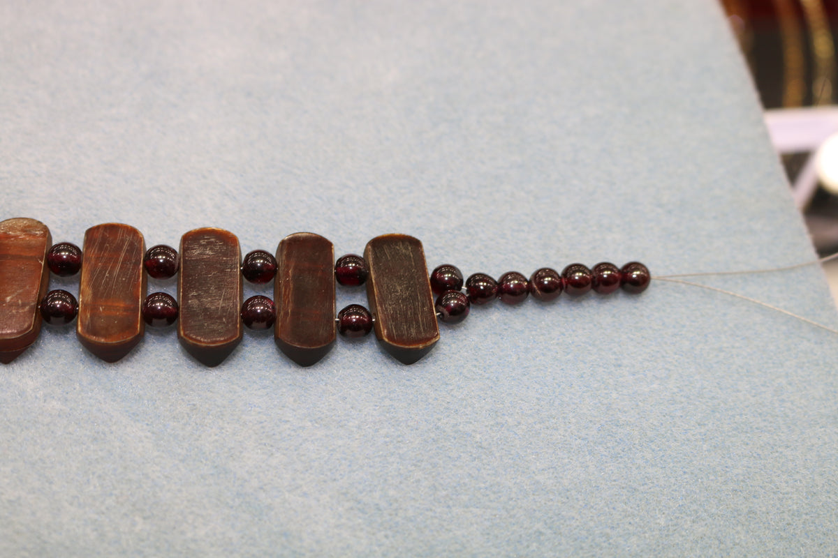 Antique Gutta Percha & Whitby Jet Cameo, French Jet Beads Necklace - David's Antiques & Jewelry