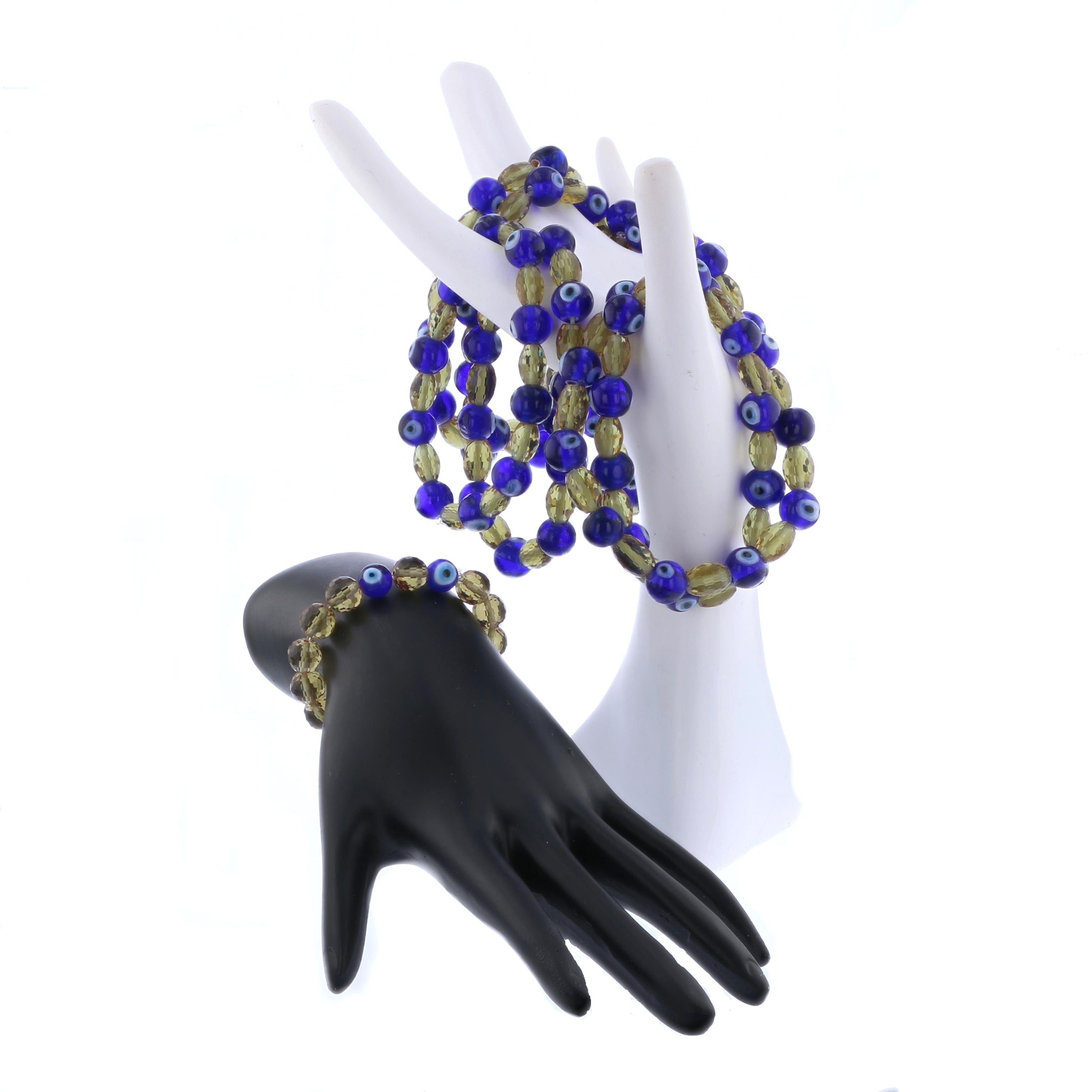VooDooStone & Evil Eye Glass Bead Bracelet - David's Antiques & Jewelry