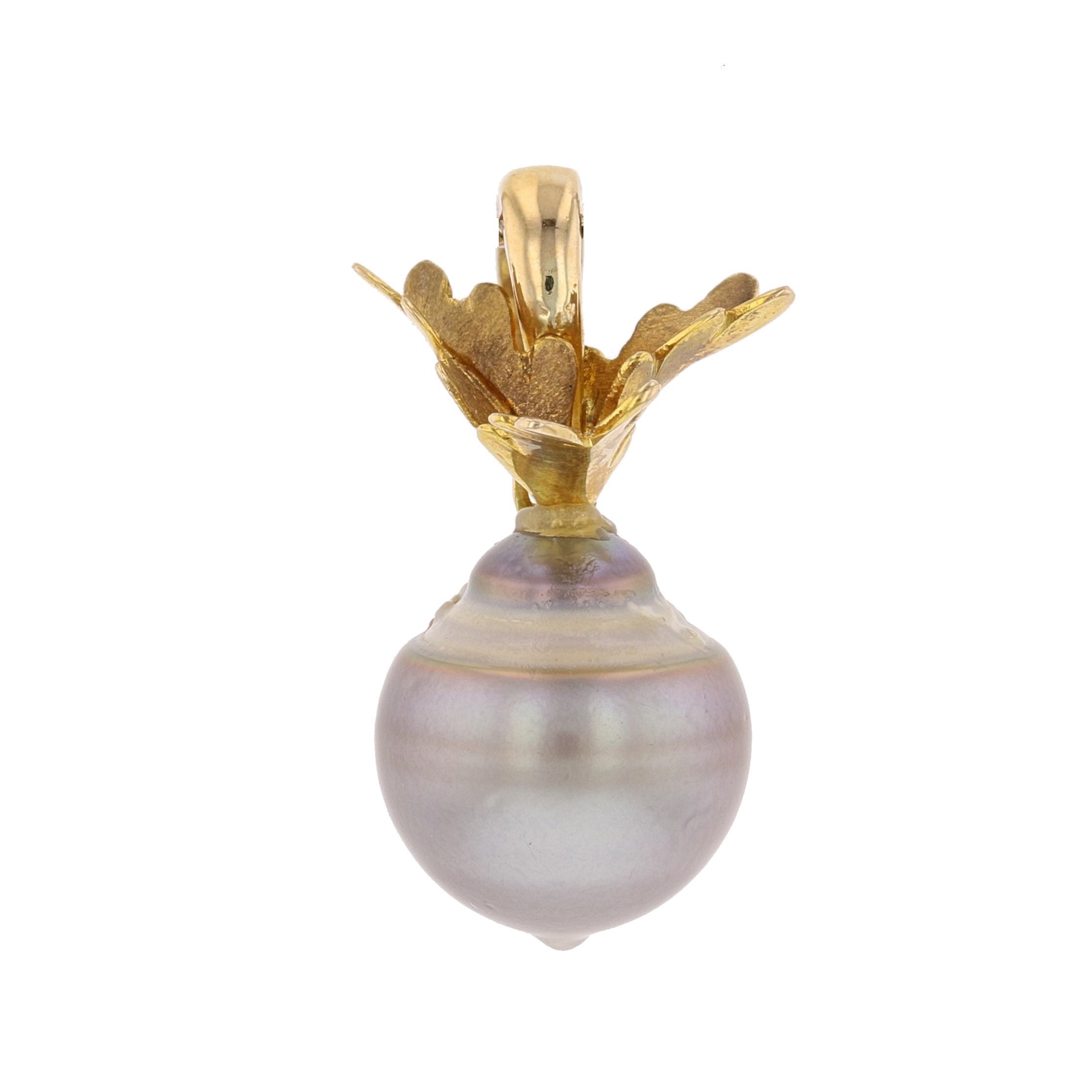 French Polynesian Tahitian Pearl Pendant in 14K Yellow Gold - David's Antiques & Jewelry