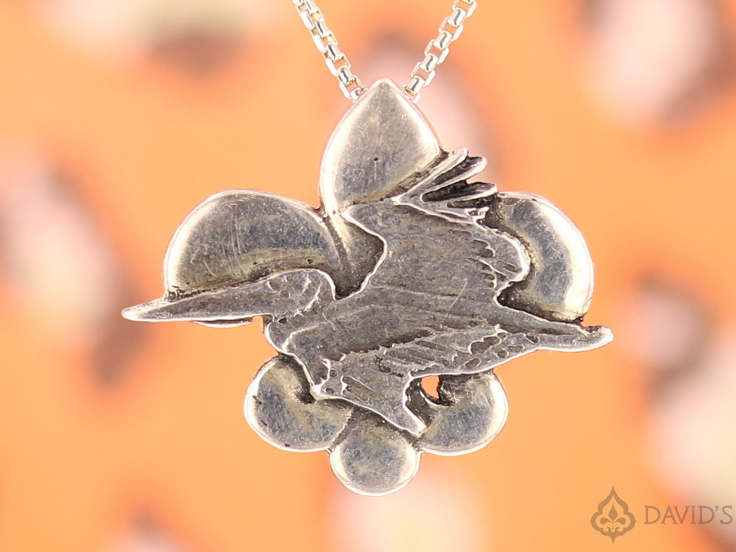 Pelican Over a Fleur-de-Lis Pendant - David's Antiques & Jewelry
