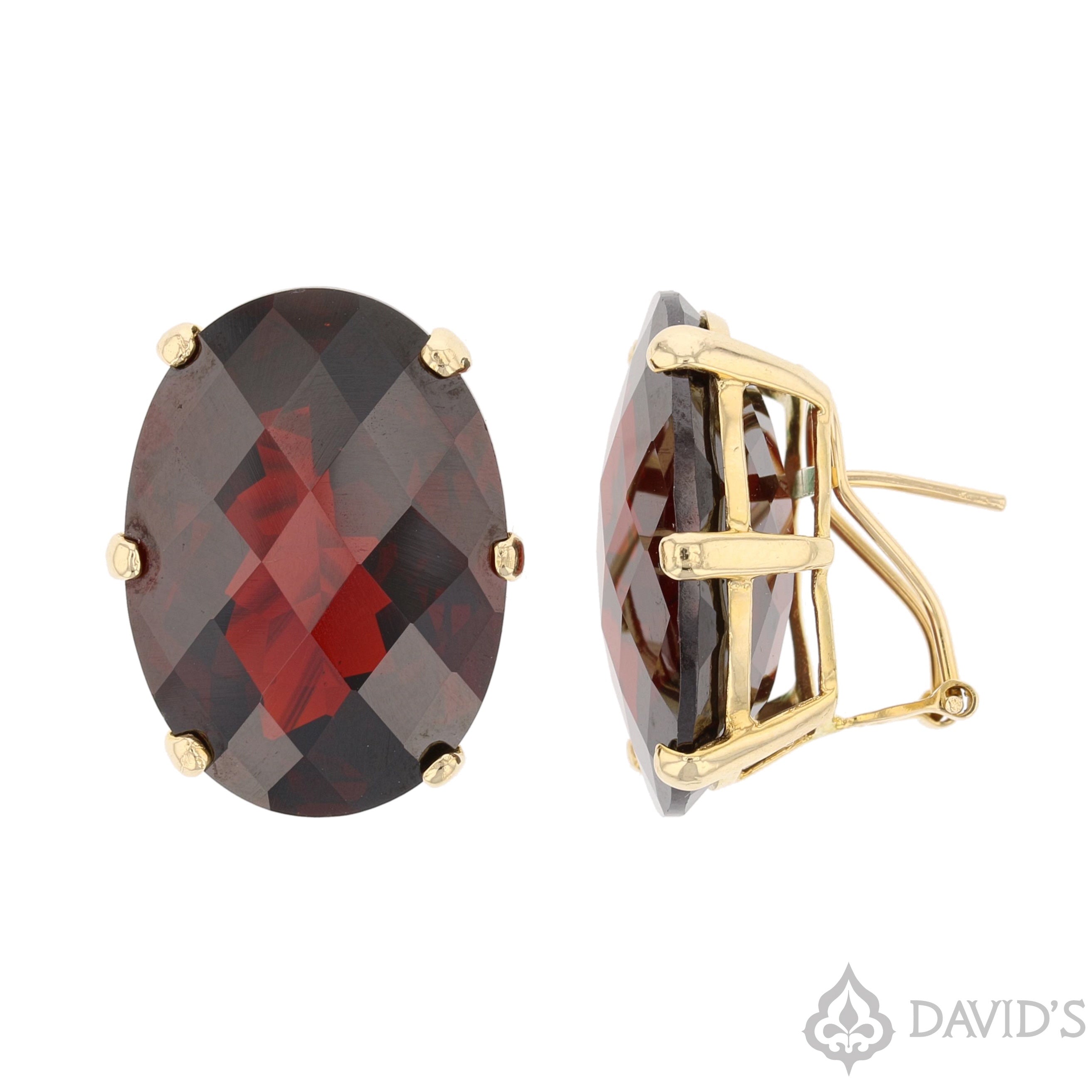 LargeGarnet Earrings - David's Antiques & Jewelry