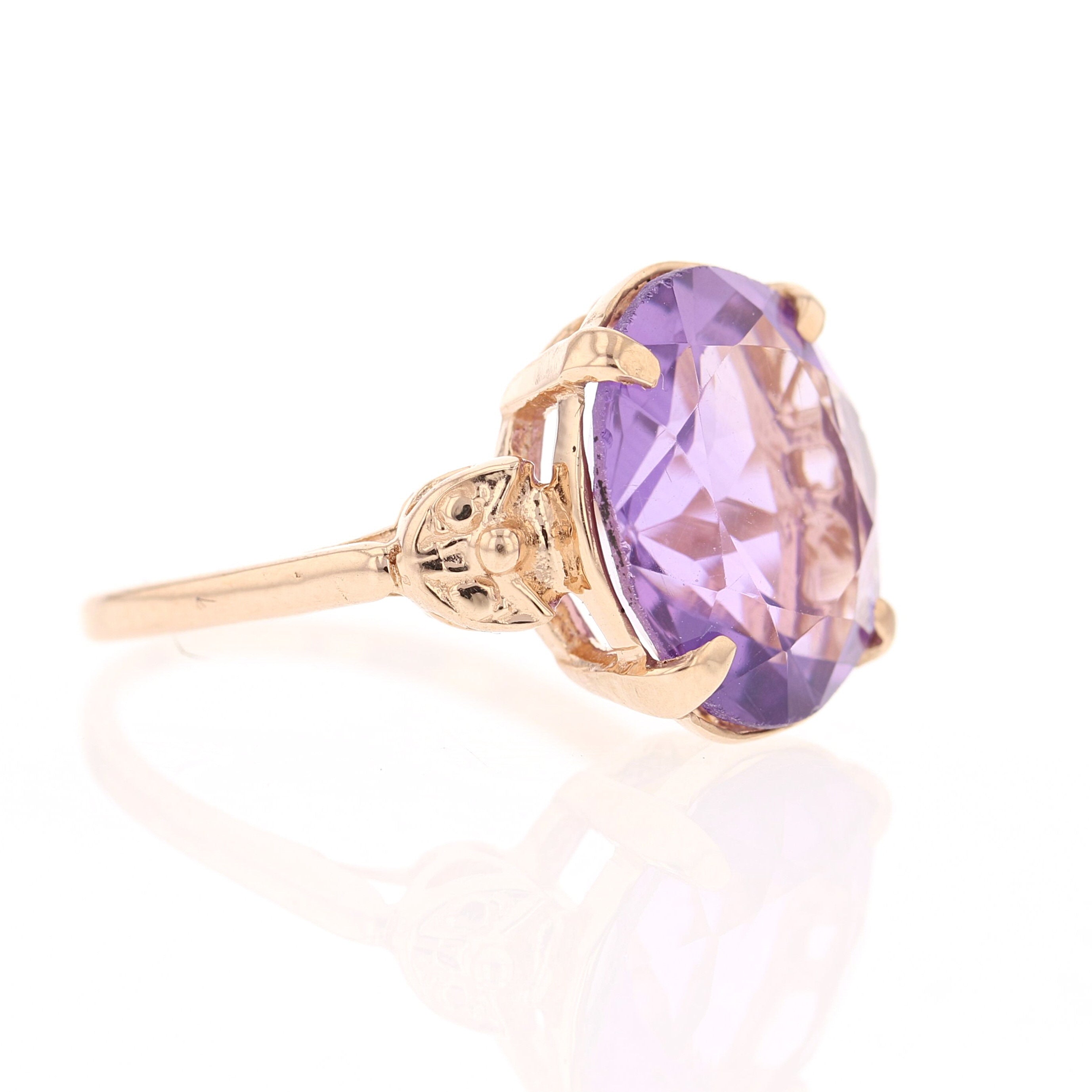 Purple Amethyst Oval Ring - David's Antiques & Jewelry