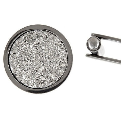 Silver Drusy Quartz Cufflinks - David's Antiques & Jewelry