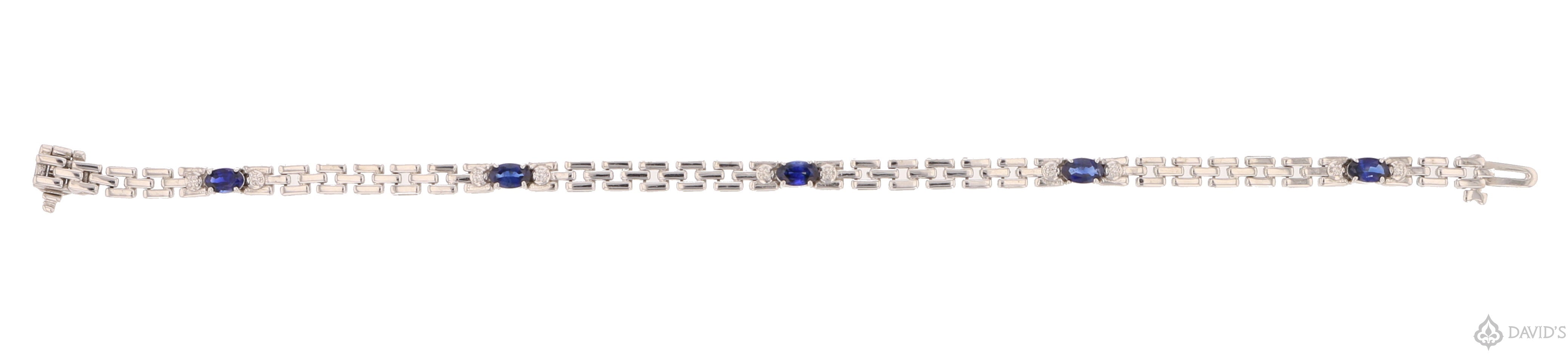 Sapphire and Diamond Gold Bracelet - David's Antiques & Jewelry