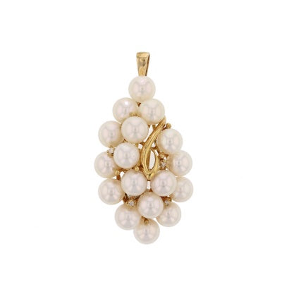 Pearl & Diamond Pendant - David's Antiques & Jewelry