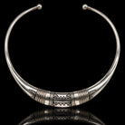 Sterling Silver Berber Collar Choker, Hand-Carved Design 881625 — main view
