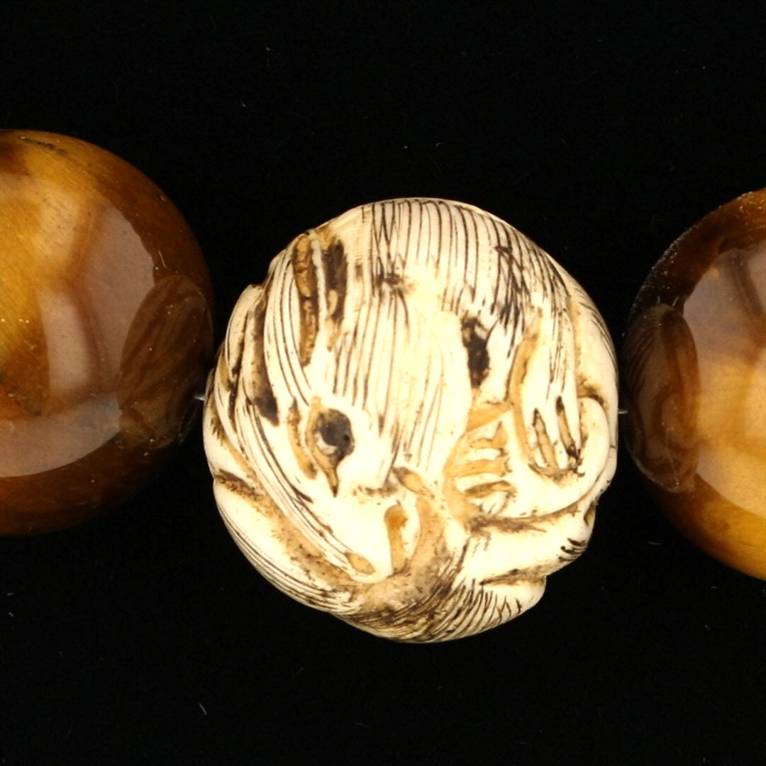 Tigereye, Carved Ivory Necklace - David's Antiques & Jewelry