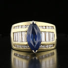 Marquise Sapphire & Diamond Ring - David's Antiques & Jewelry