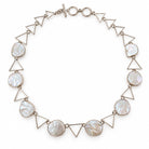 Sterling Silver Coin Pearl & Open Triangle Necklace 894014 — second view