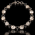 Sterling Silver Coin Pearl & Open Triangle Necklace 894014 — third view