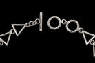 Sterling Silver Coin Pearl & Open Triangle Necklace 894014 — fourth view