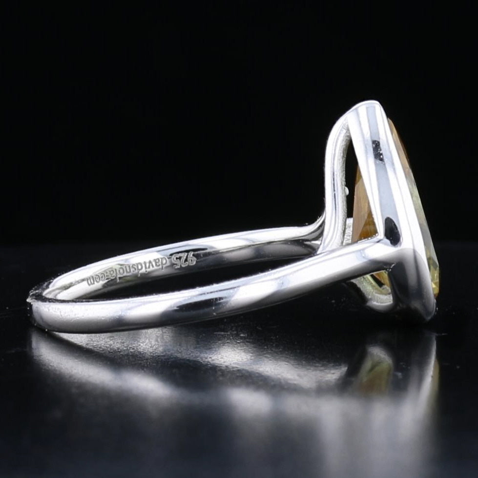 Sterling Silver Bezel VooDooStone Pear Shape Ring - David's Antiques & Jewelry