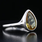 Sterling Silver Bezel VooDooStone Pear Shape Ring - David's Antiques & Jewelry