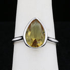 Sterling Silver Bezel VooDooStone Pear Shape Ring - David's Antiques & Jewelry