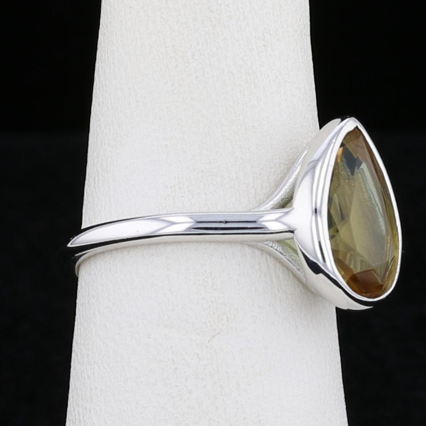 Sterling Silver Bezel VooDooStone Pear Shape Ring - David's Antiques & Jewelry