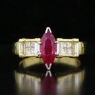 Marquise Ruby Diamond Ring - David's Antiques & Jewelry