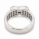 14K White Gold Invisible-Set Blue Diamond X Ring 894691 — third view