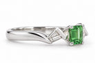 14K White Gold Emerald-Cut Tsavorite & Diamond Ring 894759 — second view