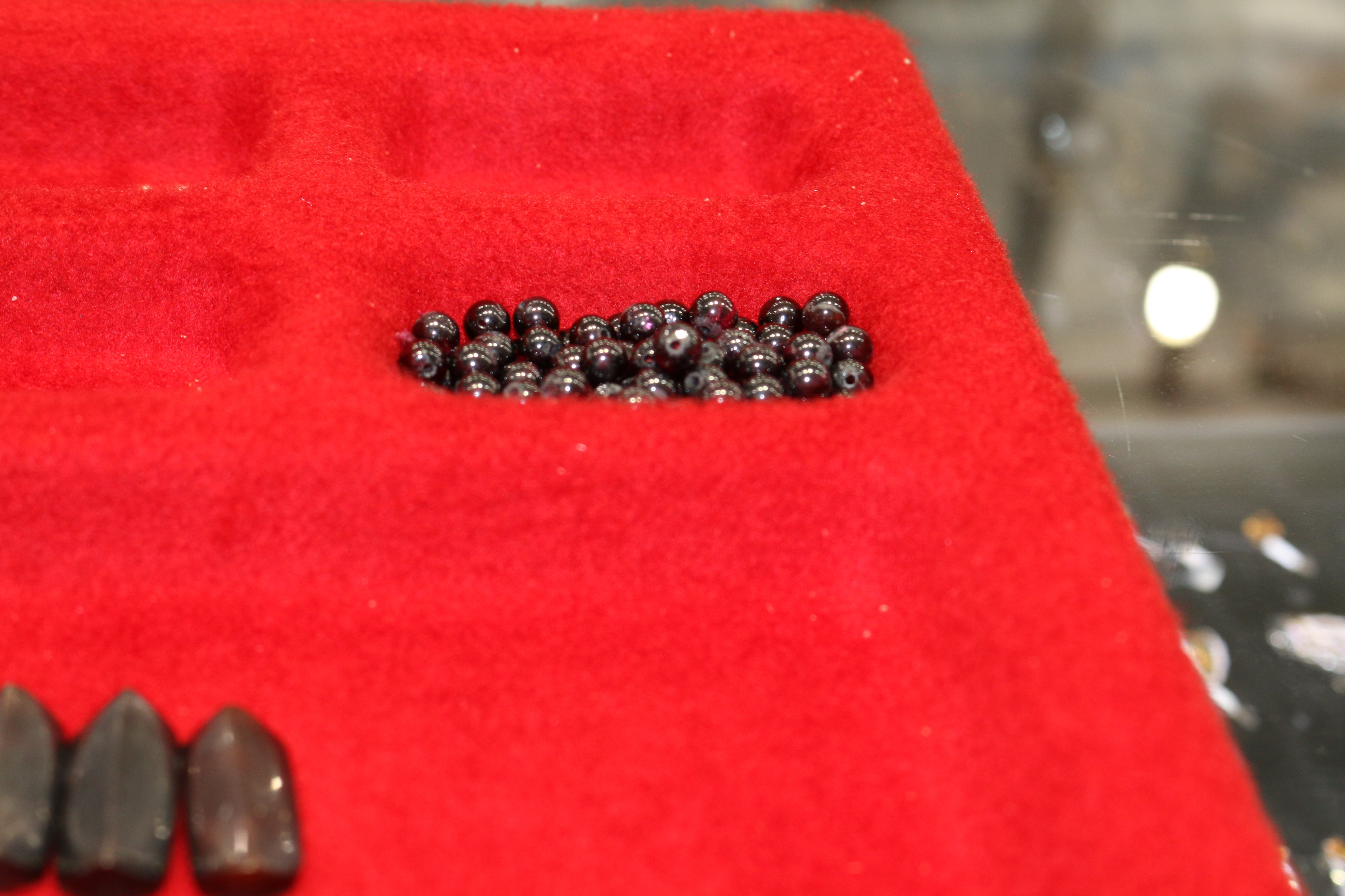 Antique Gutta Percha & Whitby Jet Cameo, French Jet Beads Necklace - David's Antiques & Jewelry