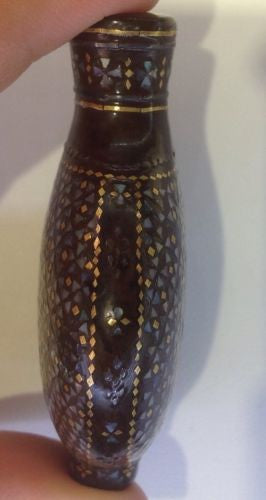 Chinese Lac Burgaute Snuff Bottle – Mother of Pearl Mosaic - David's Antiques & Jewelry