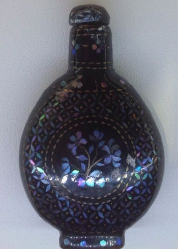 Chinese Lac Burgaute Snuff Bottle – Mother of Pearl Floral Designs - David's Antiques & Jewelry