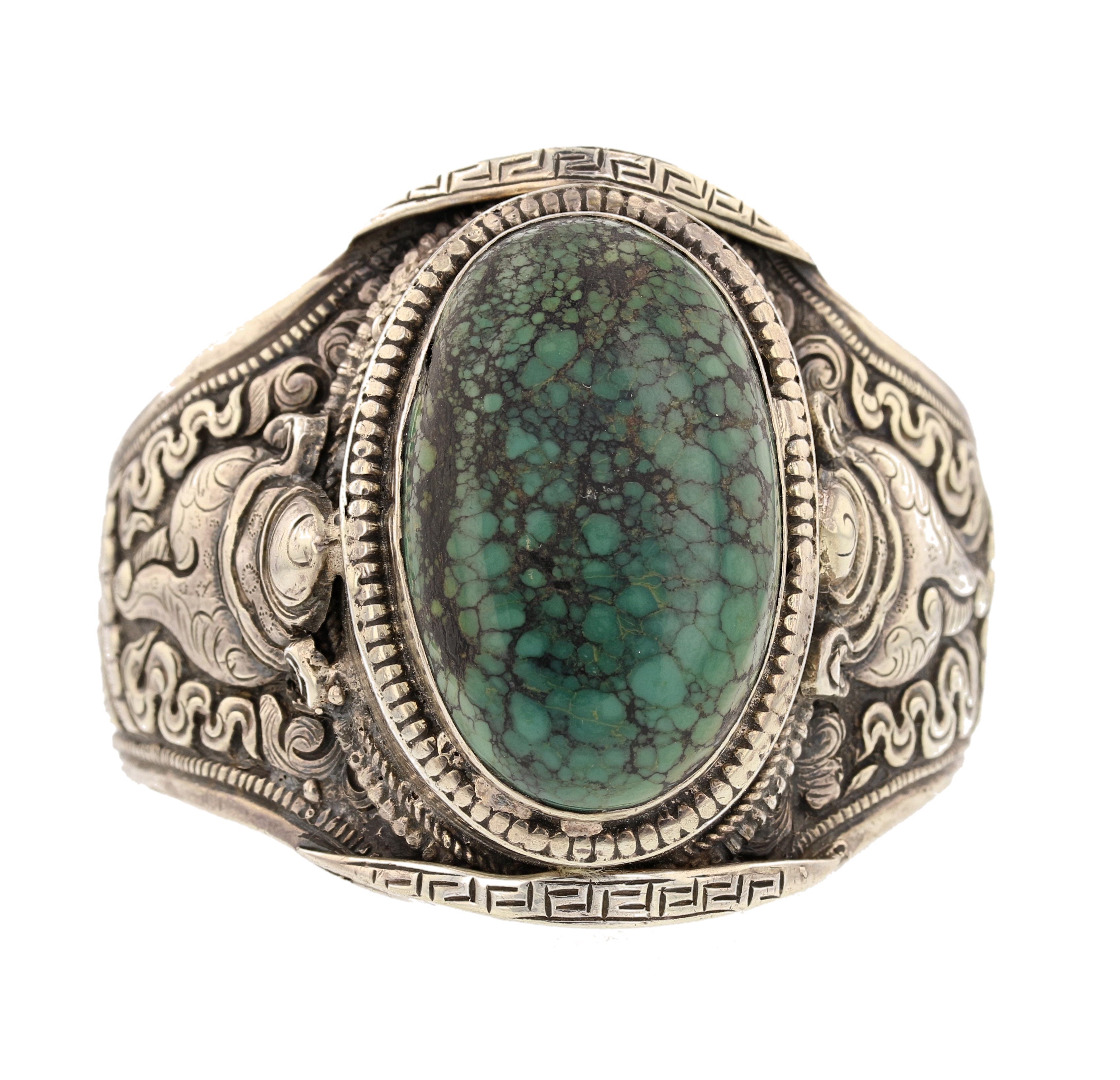 Sterling Silver Turquoise Cuff Bracelet - David's Antiques & Jewelry
