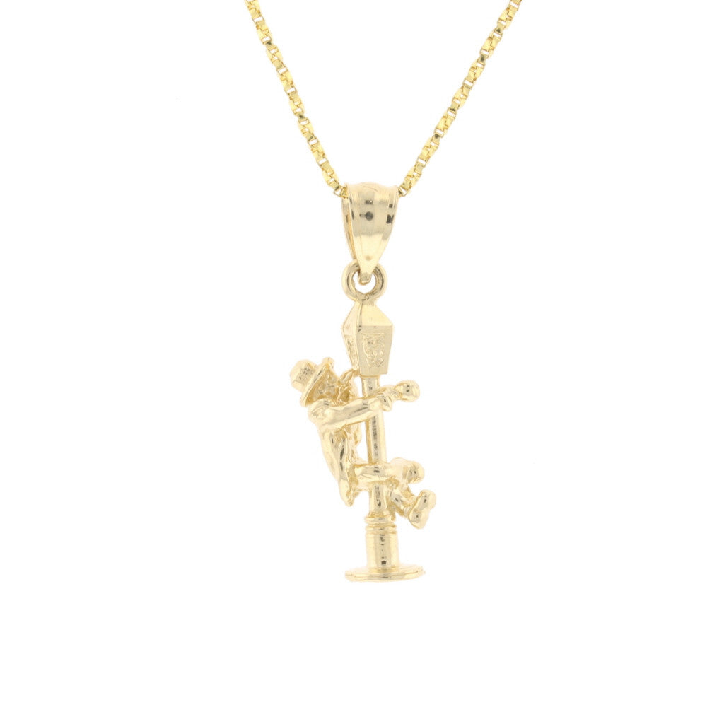 Gold Street Light With Man Pendant - David's Antiques & Jewelry