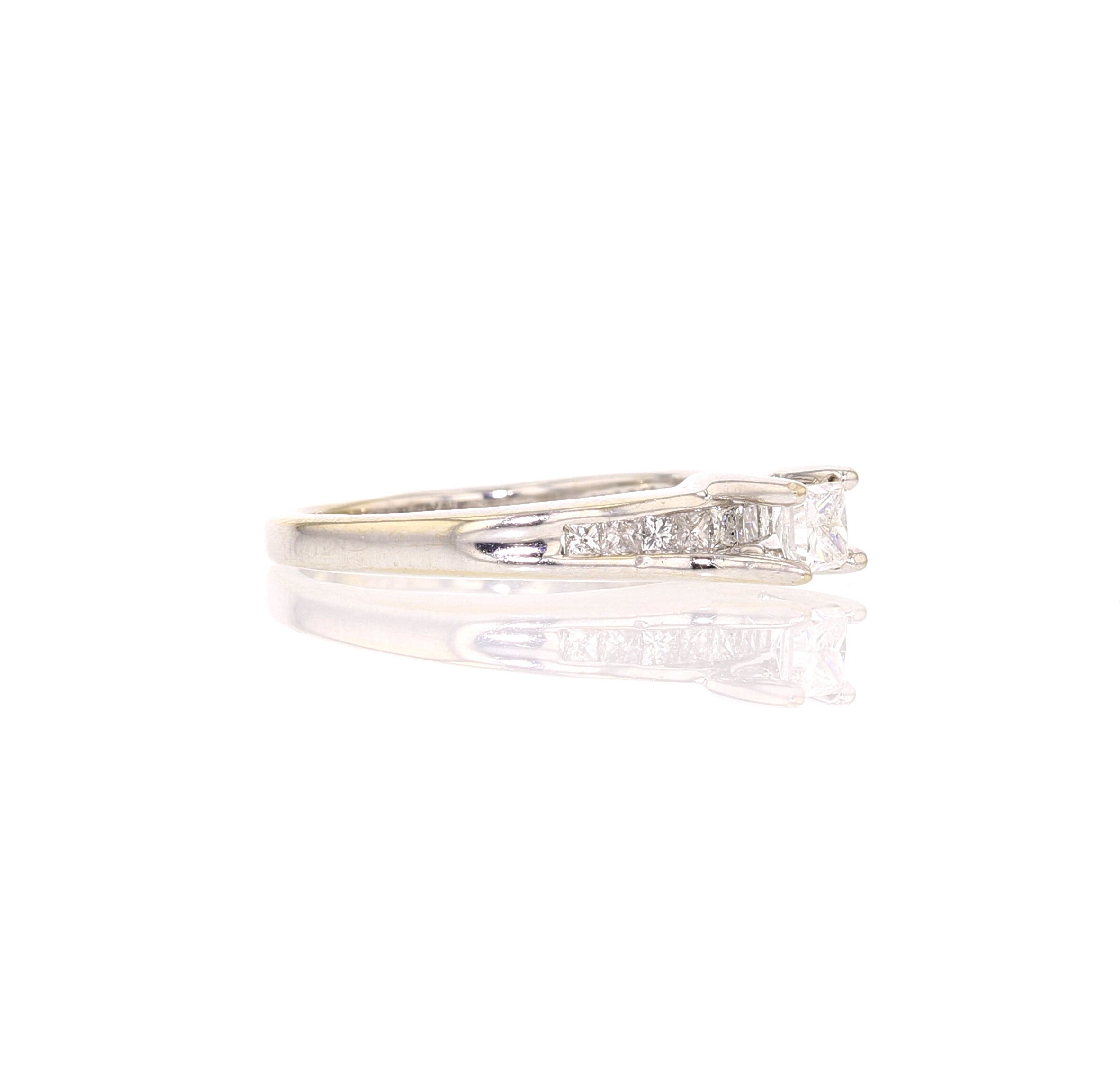 14K White Gold Diamond Princess cut Engagement/Bridal Ring - David's Antiques & Jewelry