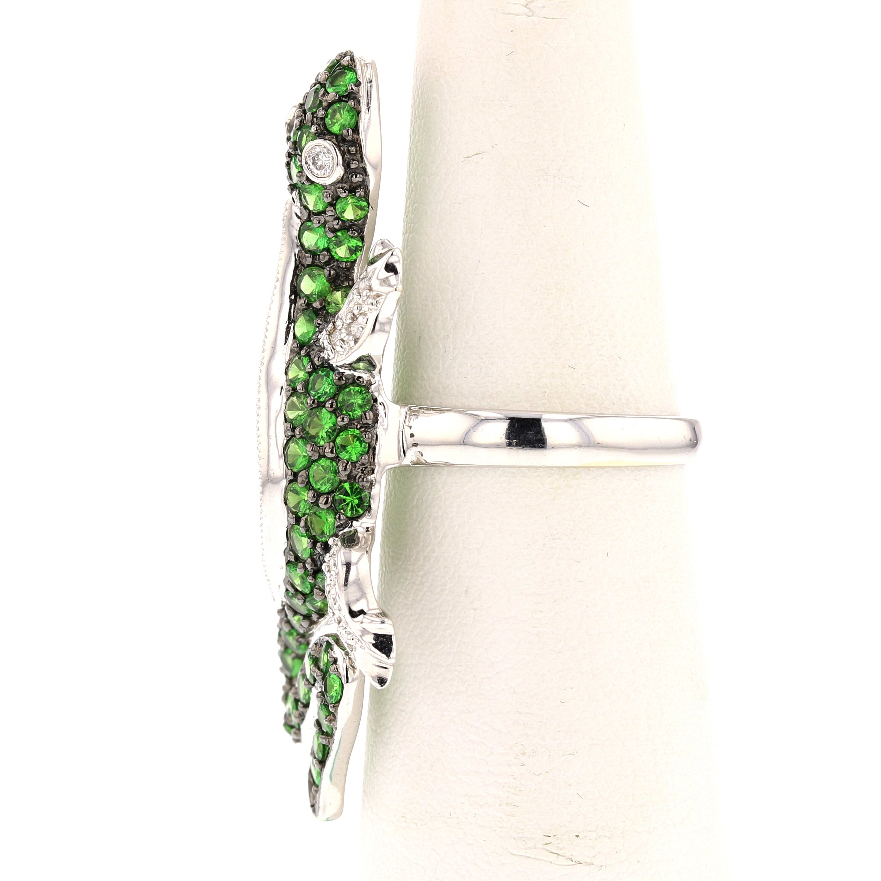 Handmade Lizard Tsavorite Diamonds Gold Ring - David's Antiques & Jewelry