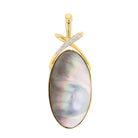 14Kt YG  Tahitian Blister Pearl & Diamond Pendant - David's Antiques & Jewelry