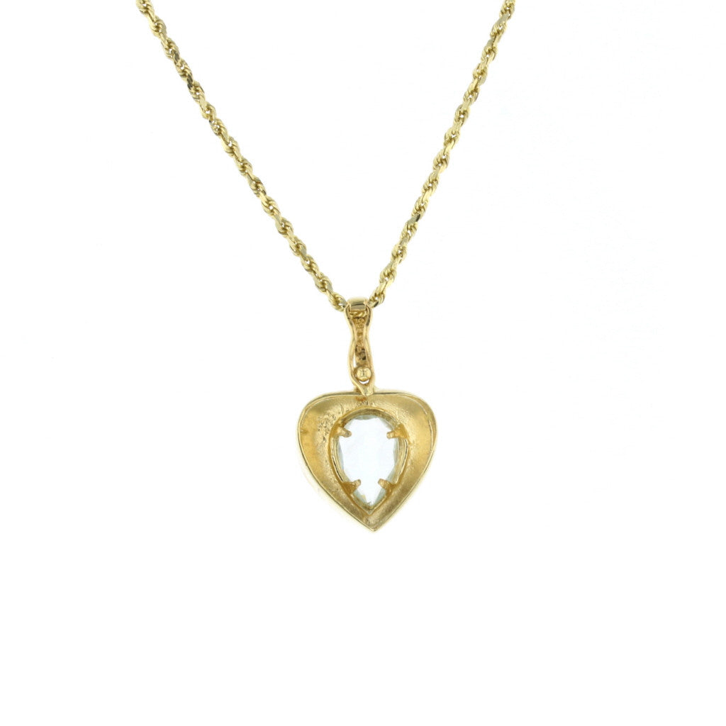 Abstract Heart Aqua Pendant - David's Antiques & Jewelry