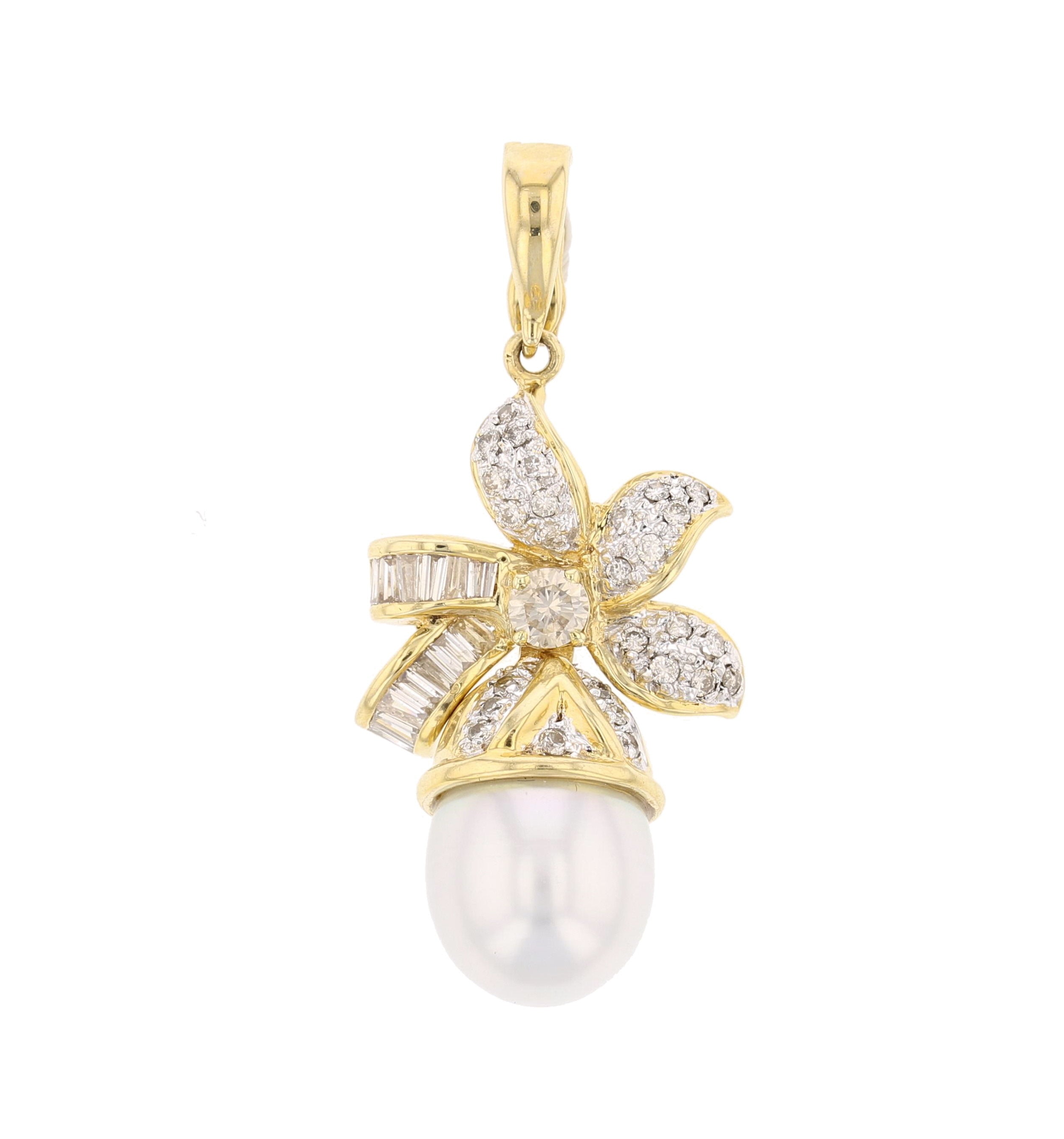 Tahitian Pearl & Diamond Earrings - David's Antiques & Jewelry