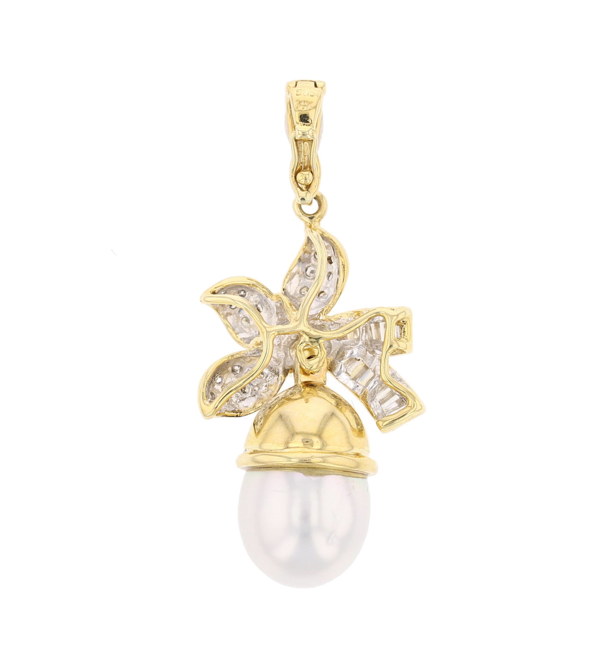 Tahitian Pearl & Diamond Earrings - David's Antiques & Jewelry