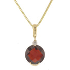 Round Mozambique Garnet Pendant 14K Yellow Gol - David's Antiques & Jewelry