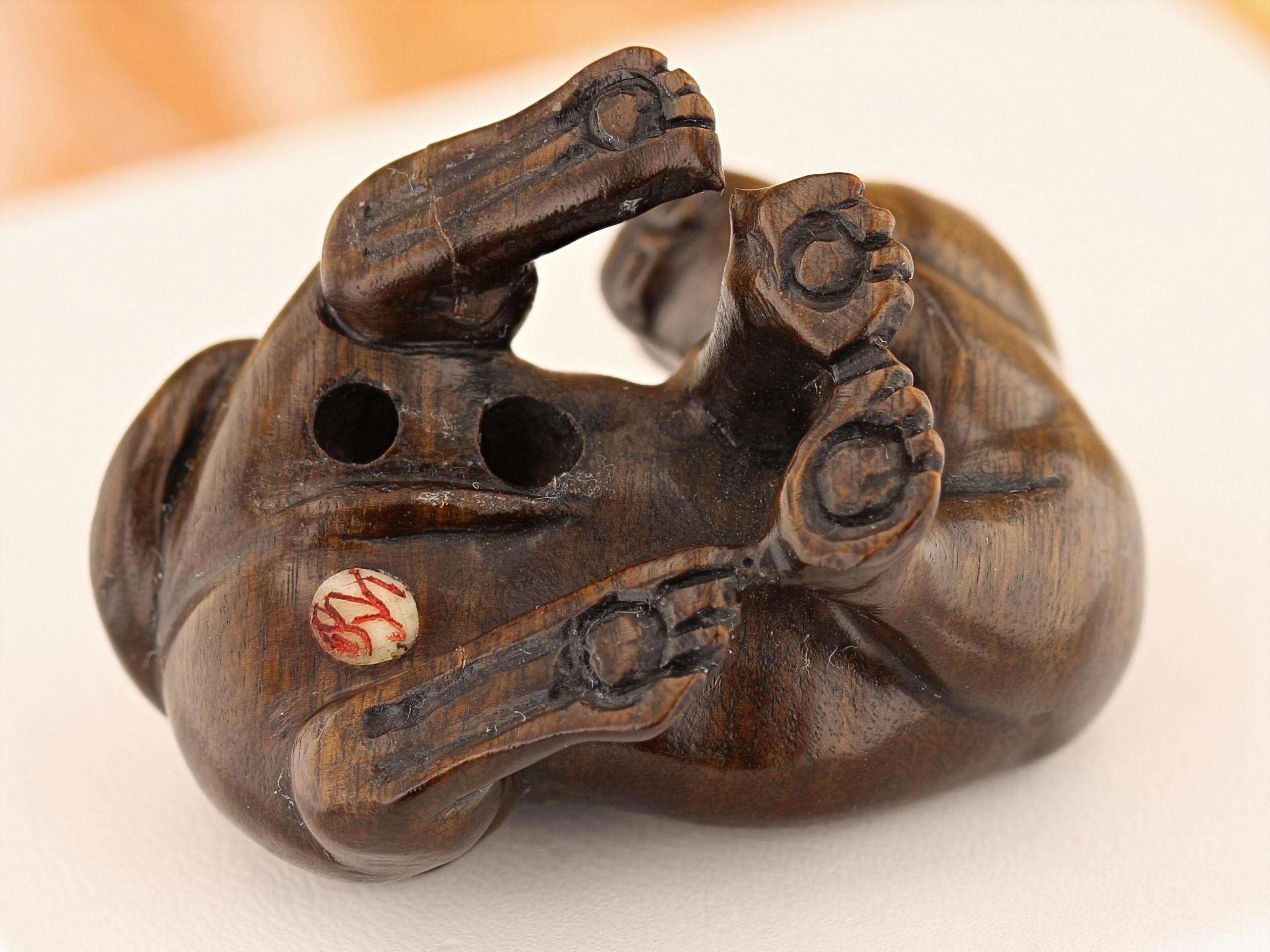 Vintage Carved Ironwood Lioness Netsuke - David's Antiques & Jewelry