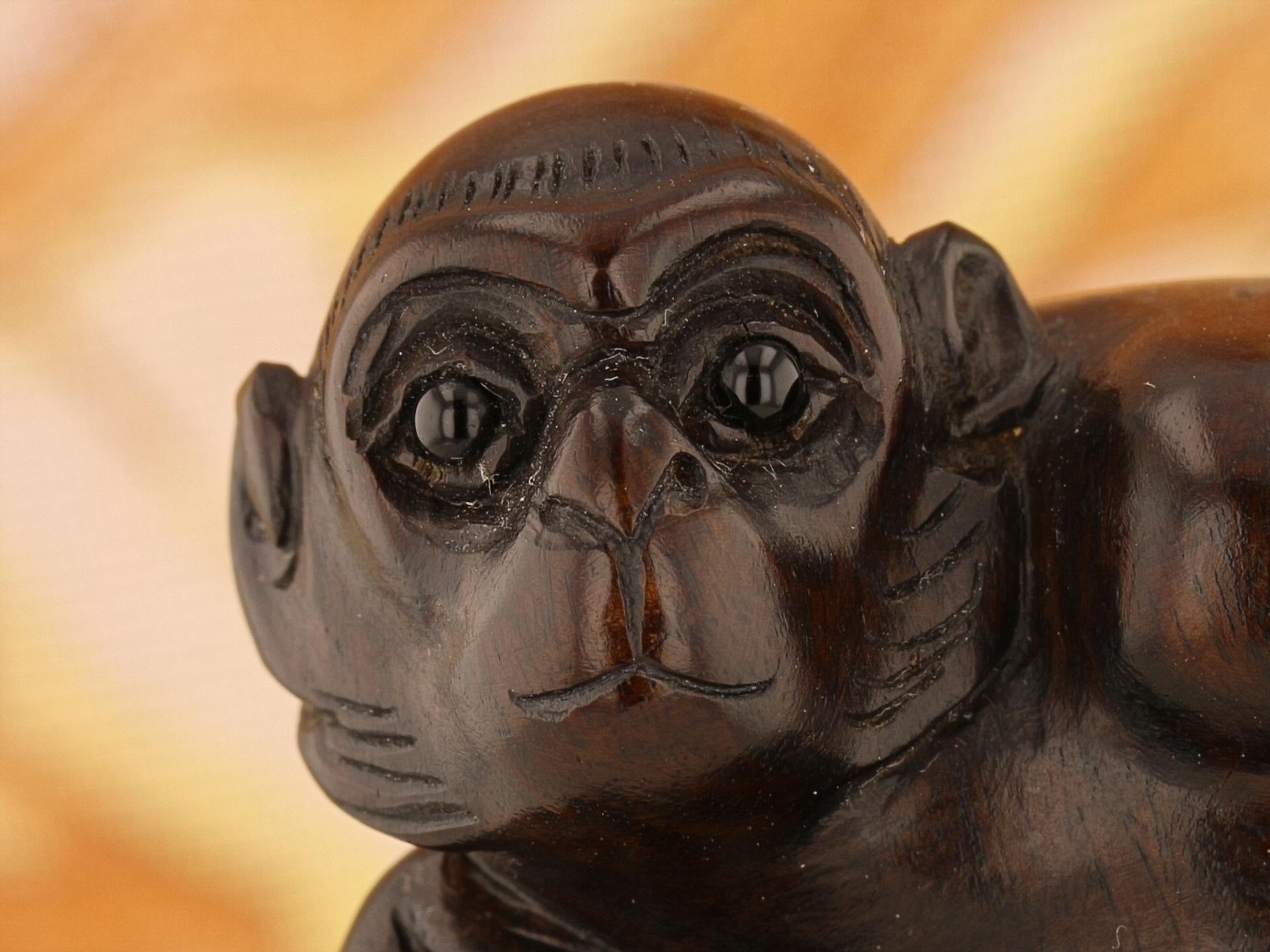 Vintage Ironwood Netsuke: Monkey with Nut - David's Antiques & Jewelry