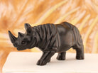 Regal Rhinoceros Dark Wood Netsuke - David's Antiques & Jewelry
