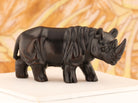 Regal Rhinoceros Dark Wood Netsuke - David's Antiques & Jewelry