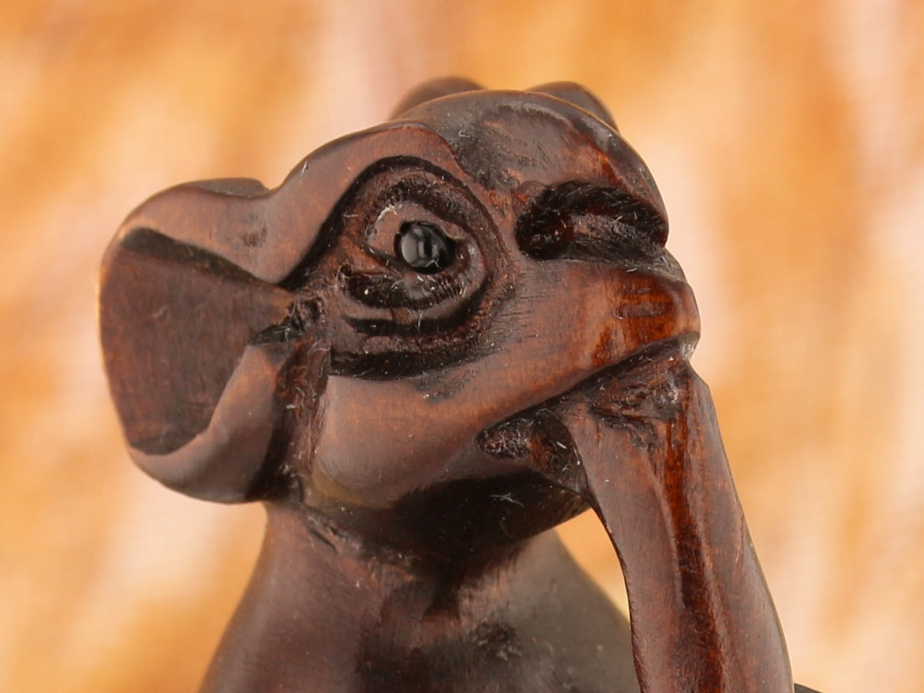 New Orleans Mouse Trumpeter Iron Wood Netsuke - David's Antiques & Jewelry