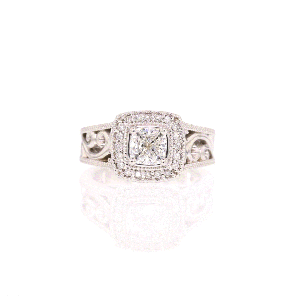 1 Carat Cushion Cut Diamond Ring - David's Antiques & Jewelry