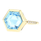 Blue Topaz Hexagon Ring - David's Antiques & Jewelry