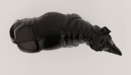 Regal Rhinoceros Dark Wood Netsuke - David's Antiques & Jewelry