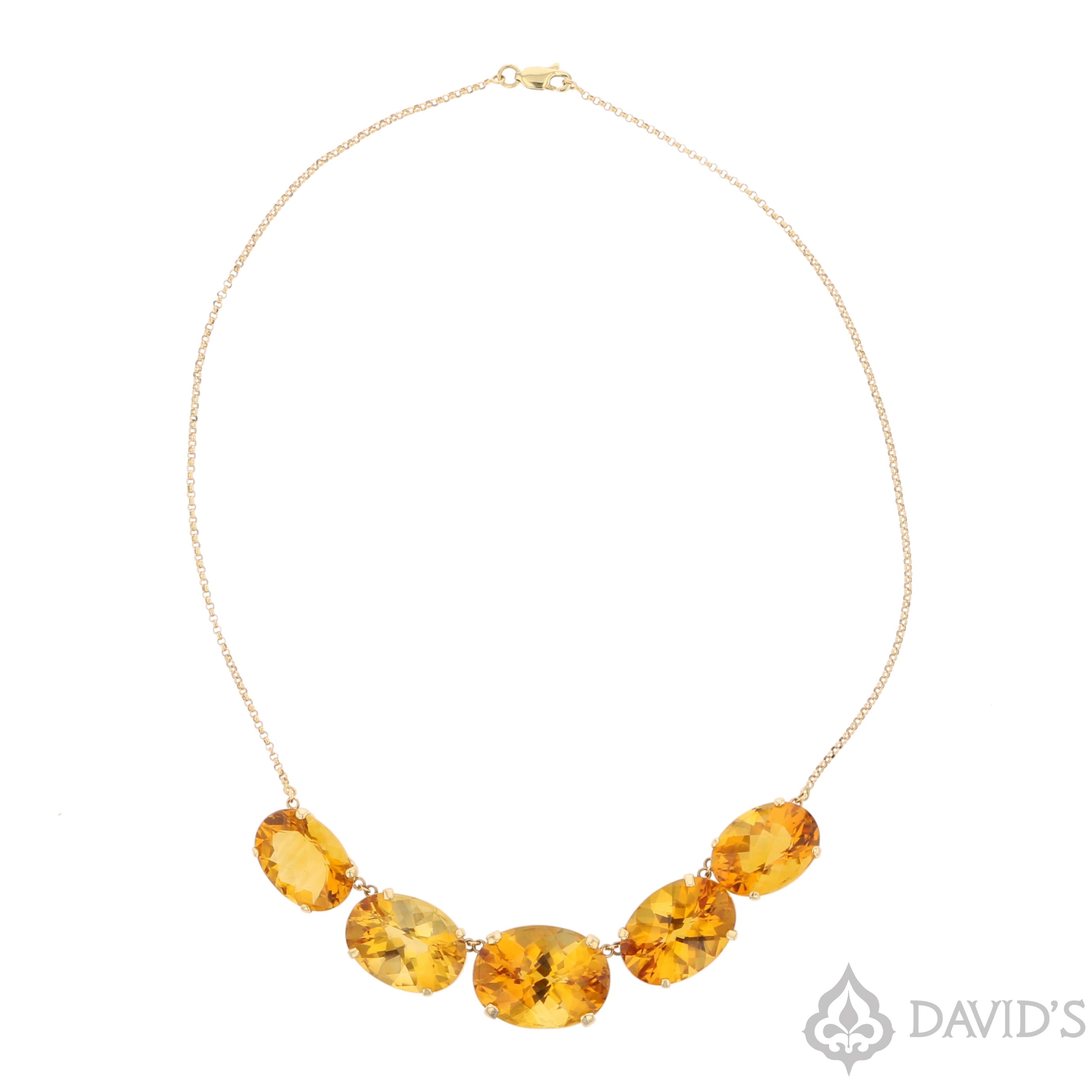 Yellow Gold Citrine Multi-Stone Necklace - David's Antiques & Jewelry