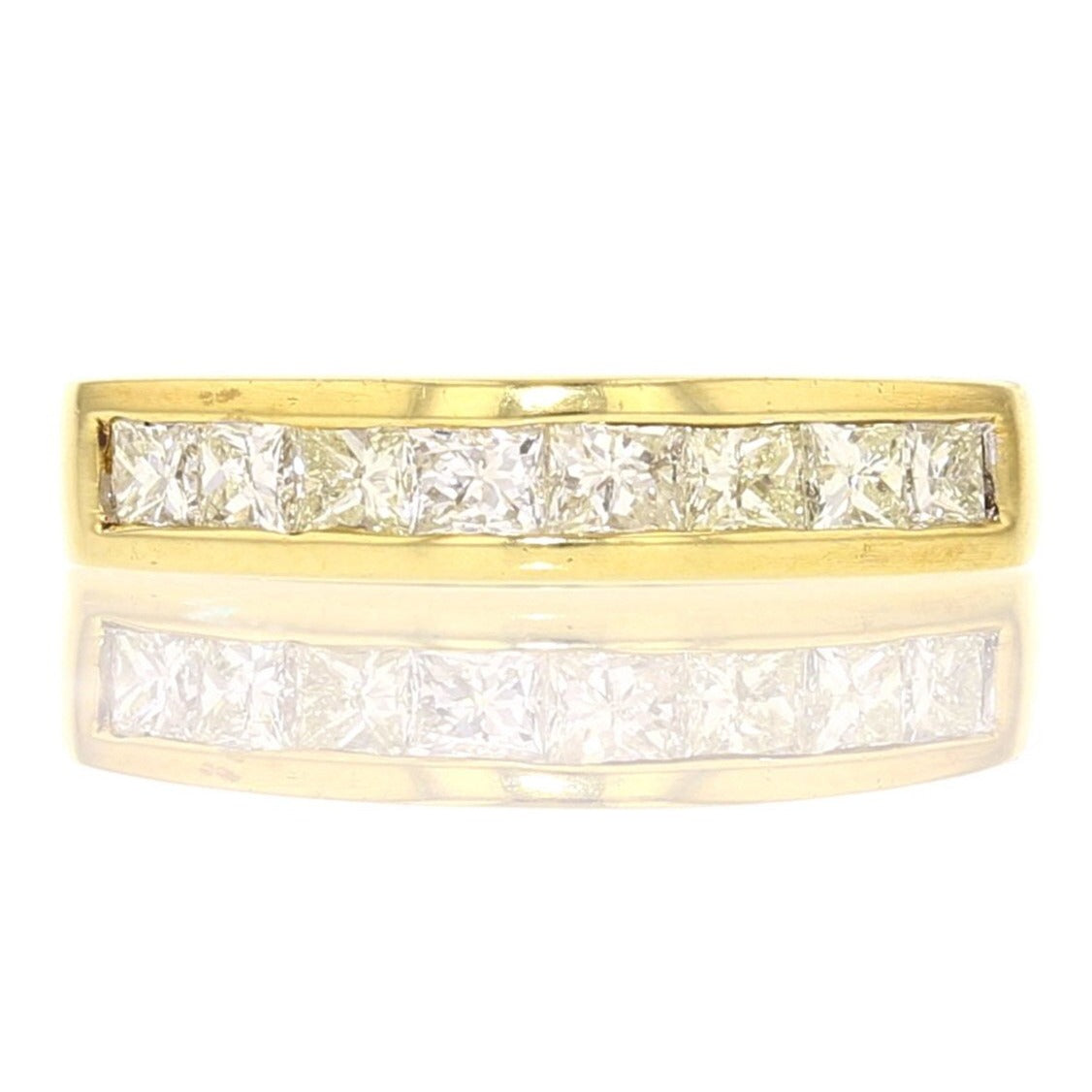 18K Yellow Gold Diamond Princess Cut Ring 0.80 ct - David's Antiques & Jewelry