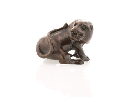 Vintage Carved Ironwood Lioness Netsuke - David's Antiques & Jewelry