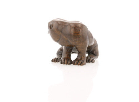 Vintage Carved Ironwood Lioness Netsuke - David's Antiques & Jewelry
